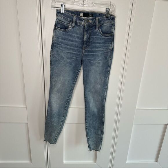 Kut from the Kloth Blue Ankle Cropped Jeans size 0 Connie High Rise (m1) - Picture 1 of 5